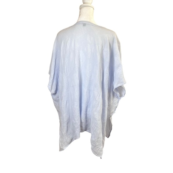 Banana Republic Cotton Boho Coastal Swim Cover Poncho Kaftan Coverup Blue Sz S/M - Picture 6 of 11